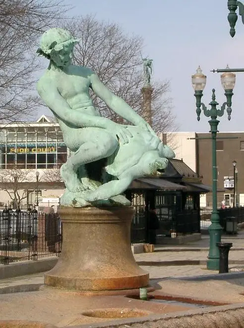 Boy and Turtle Statue