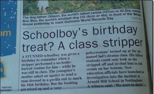Schoolboy's Birthday Lapdance - WTF!?!
