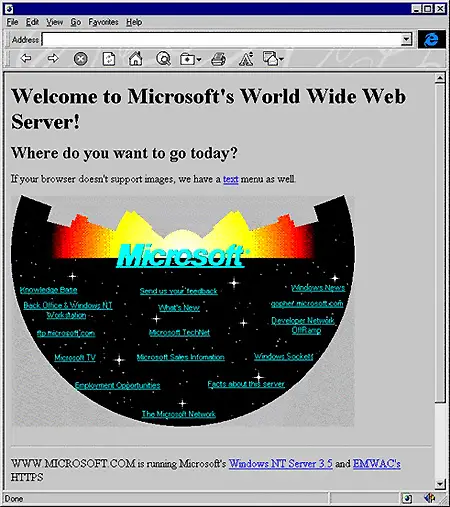 Microsofts First Website