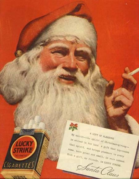 Santa Smokes Lucky Strike