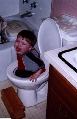 Funny Pictures-Stuck on the Potty