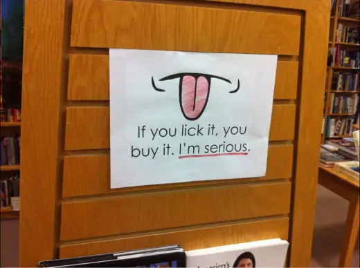 Sign at the Bookstore