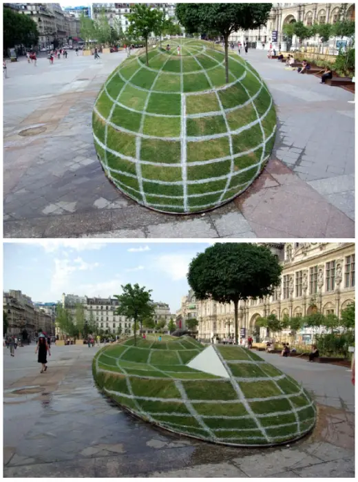 Paris Town Hall Optical Illusion