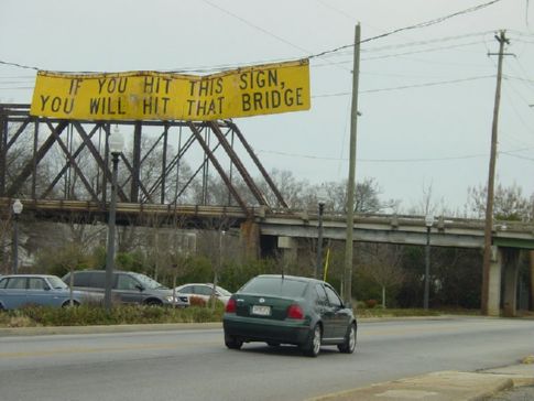 Bridge Ahead Funny Sign