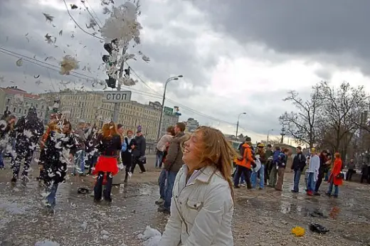 Pillow Fight Flash Mob