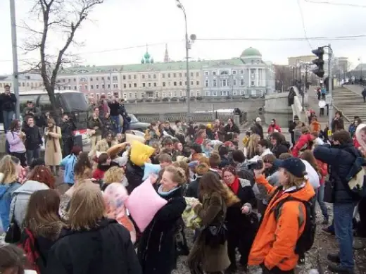 Pillow Fight Flash Mob