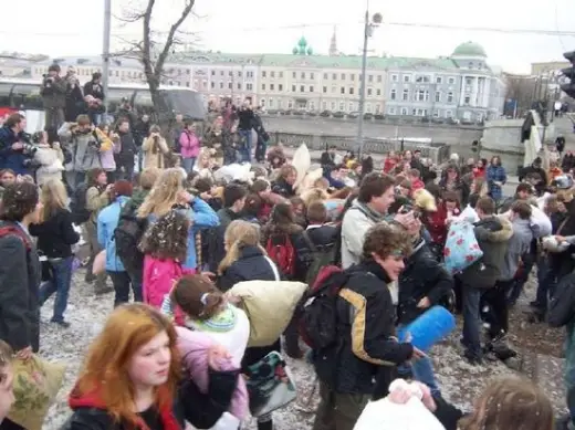 Pillow Fight Flash Mob