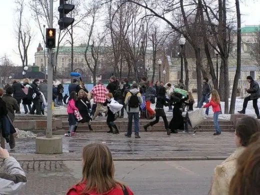 Pillow Fight Flash Mob