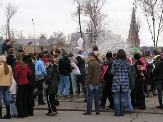 Pillow Fight Flash Mob