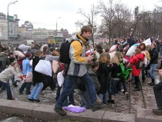 Pillow Fight Flash Mob