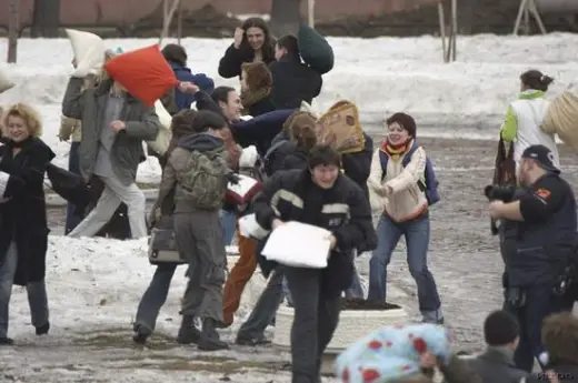 Pillow Fight Flash Mob