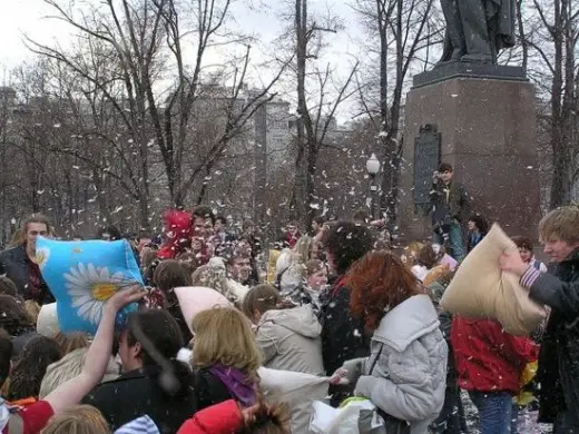 Pillow Fight Flash Mob