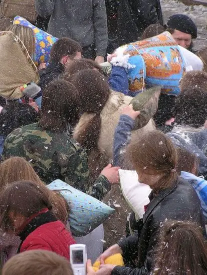 Pillow Fight Flash Mob