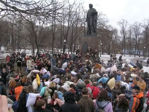 Pillow Fight Flash Mob