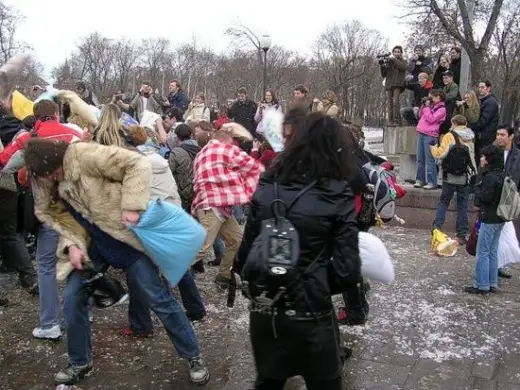 Pillow Fight Flash Mob