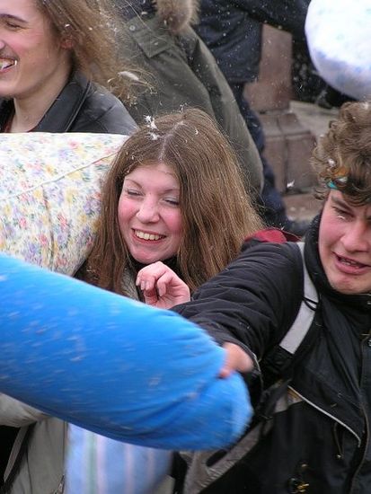 Pillow Fight Flash Mob