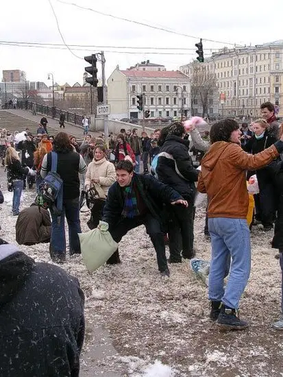 Pillow Fight Flash Mob