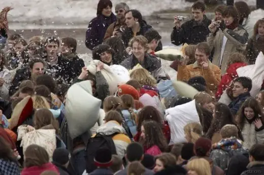 Pillow Fight Flash Mob