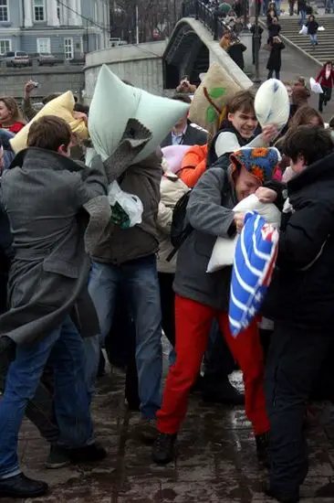 Pillow Fight Flash Mob