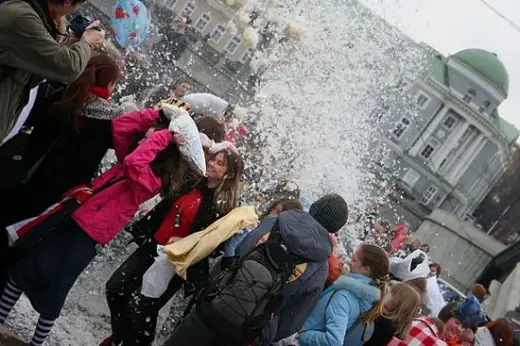 Pillow Fight Flash Mob