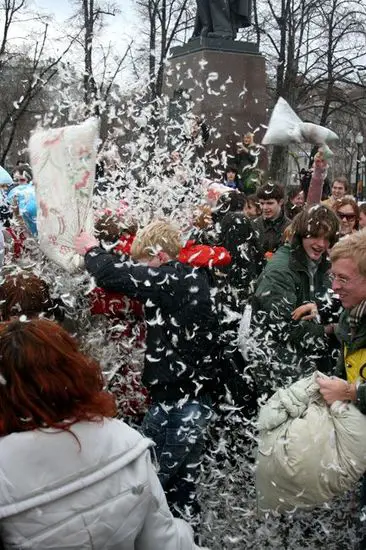 Pillow Fight Flash Mob