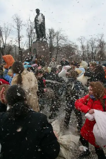 Pillow Fight Flash Mob