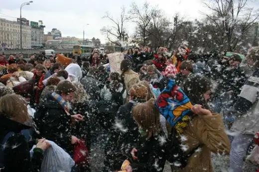 Pillow Fight Flash Mob