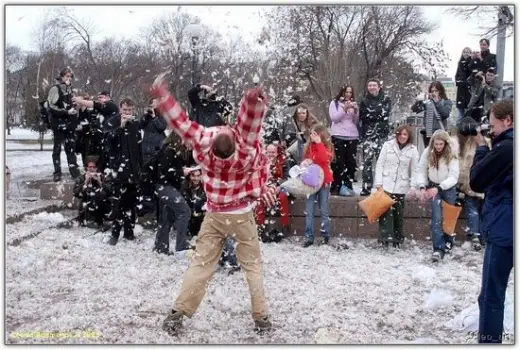 Pillow Fight Flash Mob