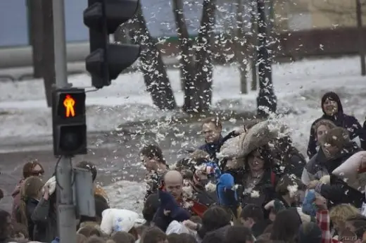 Pillow Fight Flash Mob