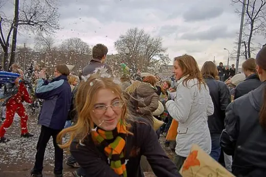 Pillow Fight Flash Mob