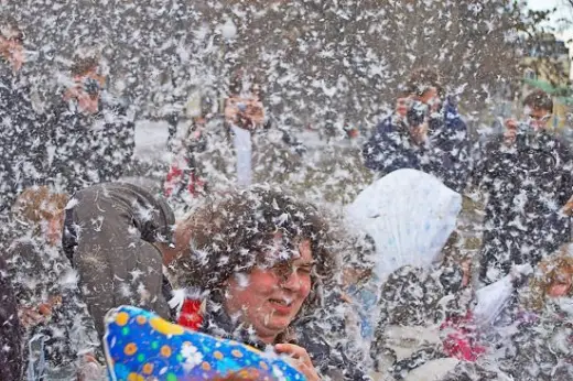 Pillow Fight Flash Mob